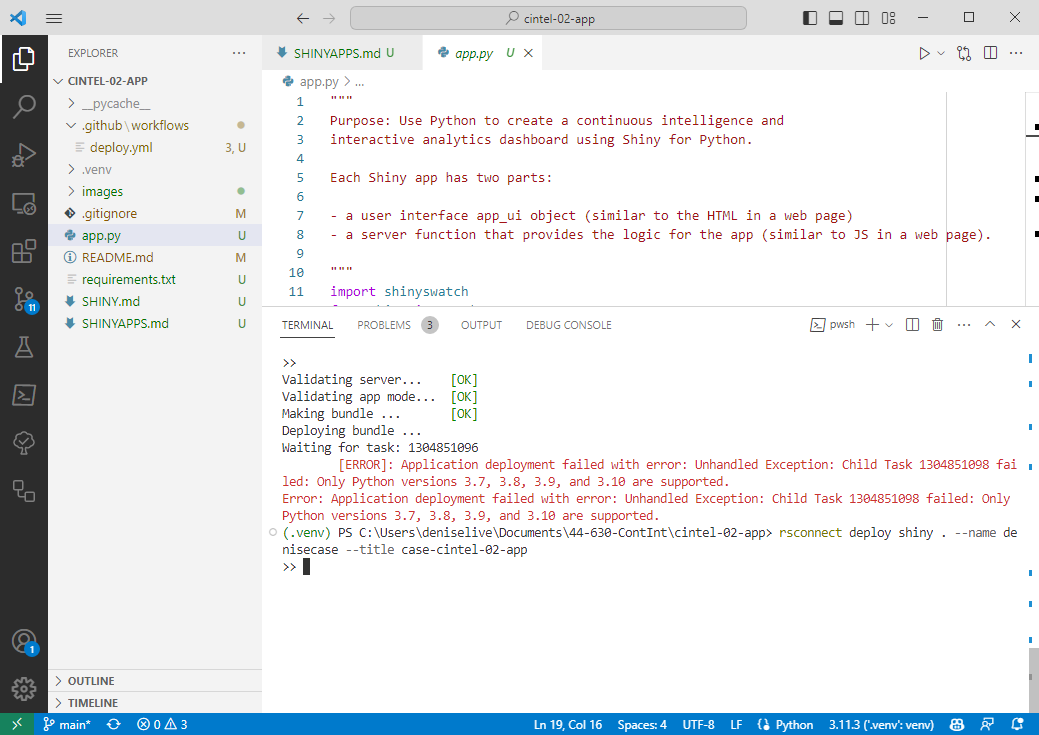 Python Version Error Deploying to shinyapps.io