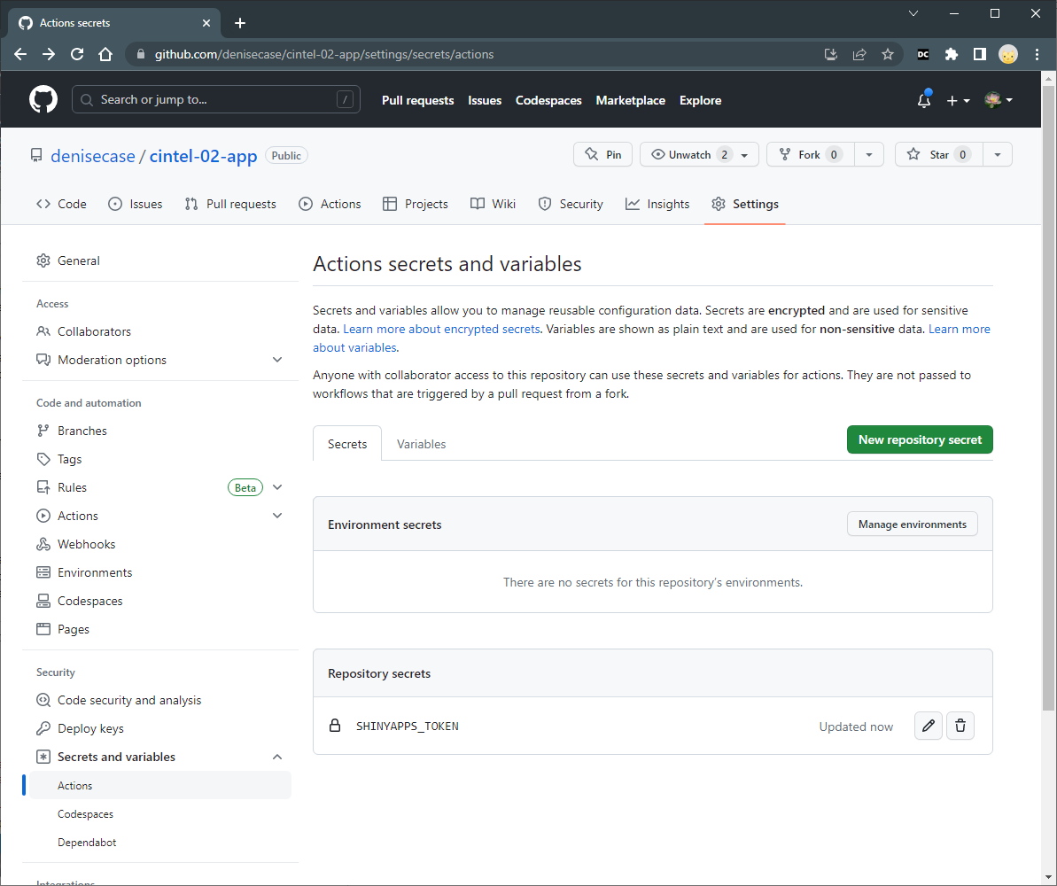 GitHub Add Repository Secret