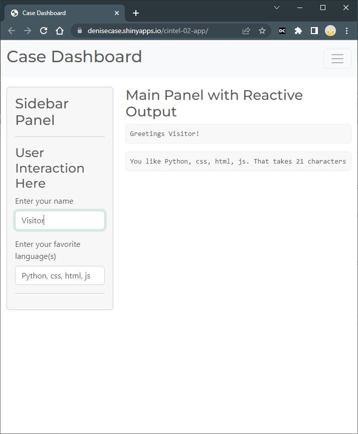 Interactive Web App Written in Python